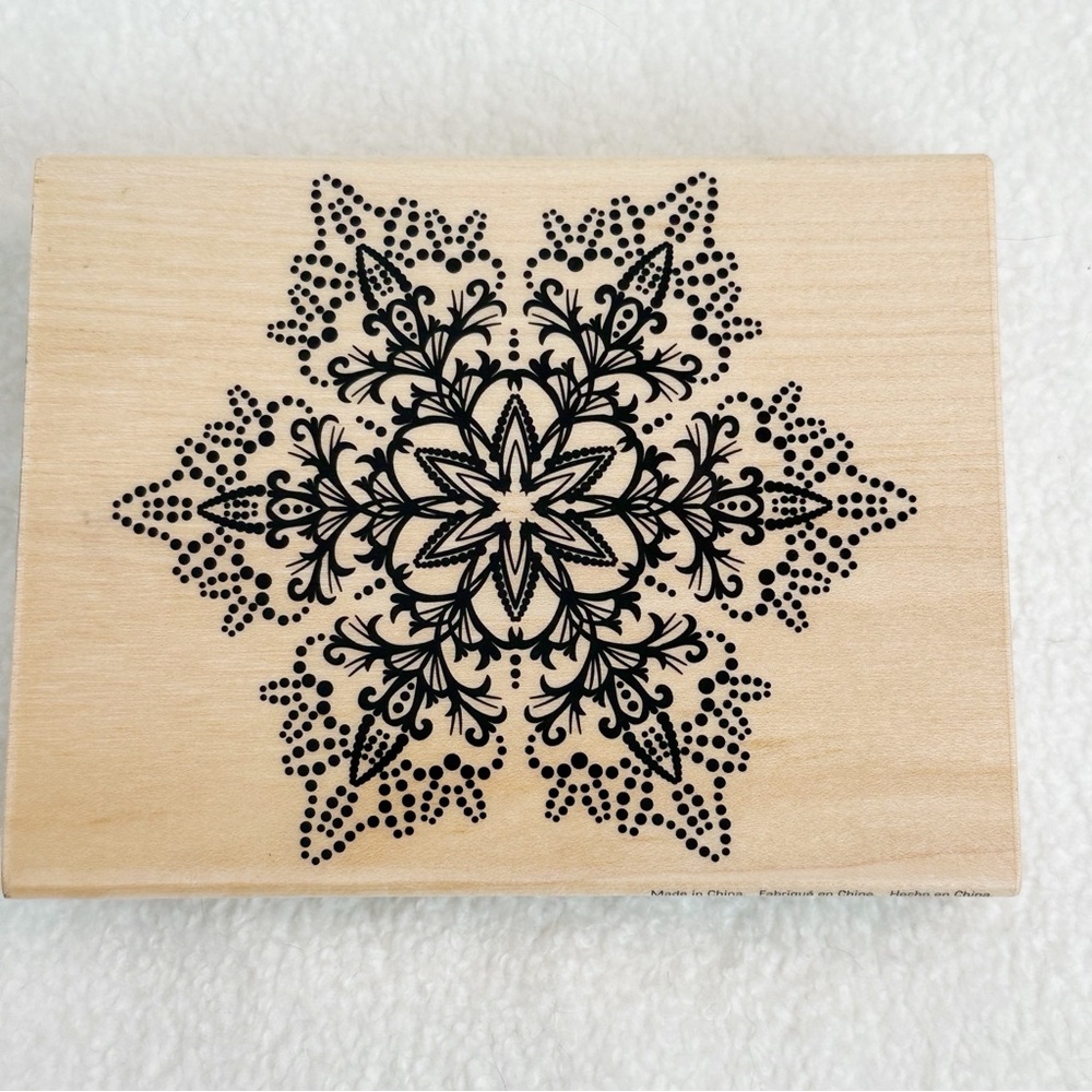 Hero Arts Crafts NWT Snowflake Wood Mounted Rubber Stamp - Picture 12 of 13